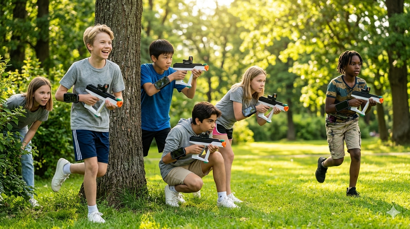Blå mandag laser tag – spil overalt med hele klassen