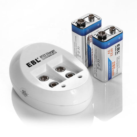 Batterioplader til to batterier i hvid