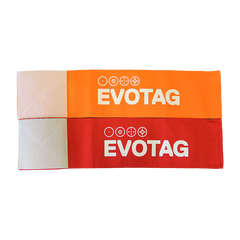 Stofelastikarmbånd med EVOTAG logo